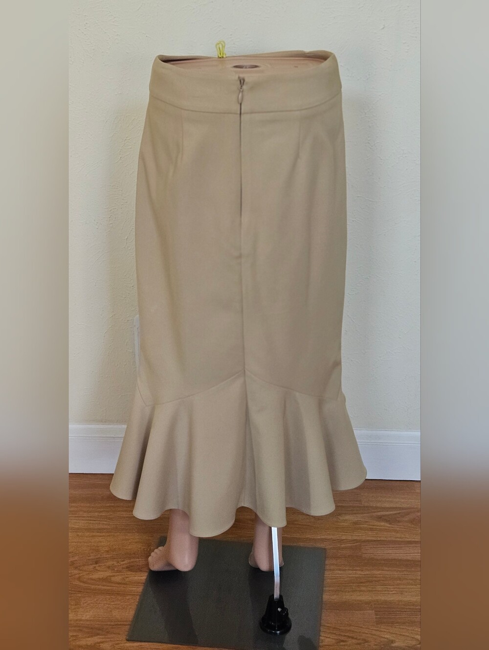 Asymmetrical Ruffle High-Low Skirt in Beige - Picture 4 of 4